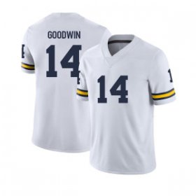 Men #14 Channing Goodwin White Michigan Wolverines Embroidered College Football Jersey 41339-235