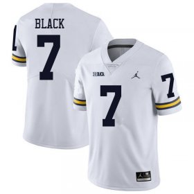 Men #7 White Tarik Black Embroidered Michigan Wolverines Football Jersey 54VUP725