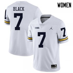 Women #7 White Tarik Black Stitched Michigan Wolverines Football Jersey 1Nxu5698