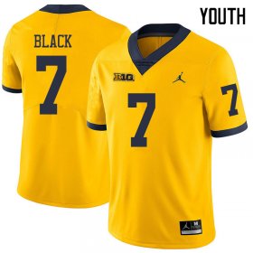 Youth #7 Yellow Tarik Black Stitched Michigan Wolverines Football Jersey J3w7o040