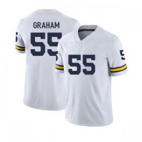 Men #55 Mason Graham White Michigan Wolverines Official College Football Jersey 34201-179