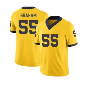 Men #55 Mason Graham Yellow Michigan Wolverines Stitched NCAA Football Jersey 64741-429