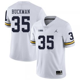 Men #35 White Luke Buckman Stitched Michigan Wolverines Football Jersey kdNWes43