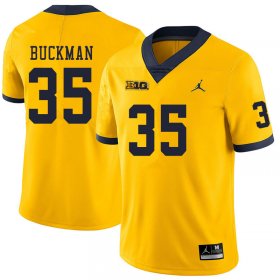 Men #35 Yellow Luke Buckman Embroidered Michigan Wolverines Football Jersey X5t5or33