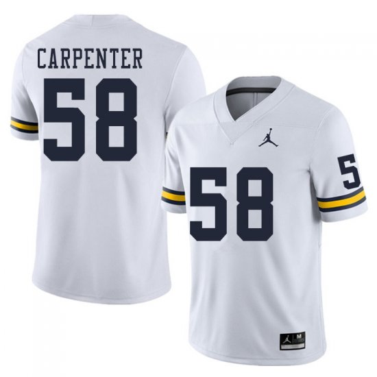 Men #58 Zach Carpenter White Michigan Wolverines Embroidered High School Football Jersey 49519-367