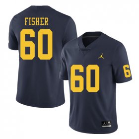 Men #60 Navy Luke Fisher Stitched Michigan Wolverines Football Jersey N4vNHy19