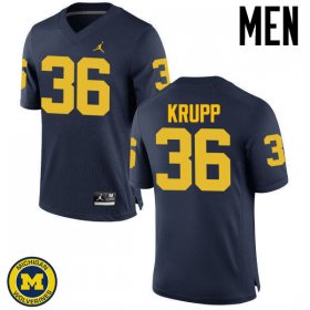 Men #36 Navy Taylor Krupp Embroidered Michigan Wolverines Football Jersey 706YHQ19