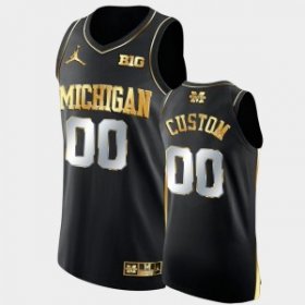 Men #00 Custom Black Golden Michigan Wolverines Official High School Basketball Jersey 87873-941