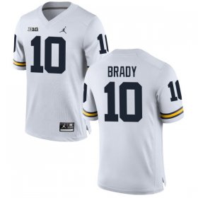 Men #10 Tom Brady White Michigan Wolverines Alumni College Football Jersey 31117-919