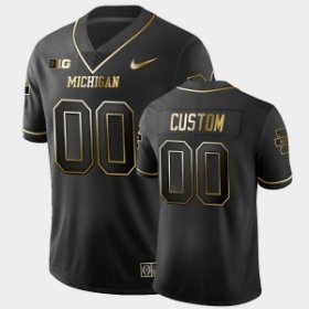 Men #00 Custom Black Michigan Wolverines Golden Edition Limited Alumni College Football Jersey 54457-889