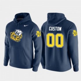 Men #00 Custom Navy Michigan Wolverines Pullover Vault Logo Club College Hoodie 98002-433