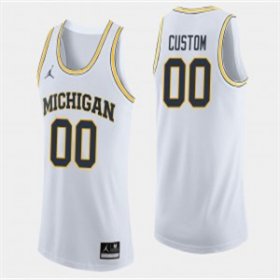 Men #00 Custom White Michigan Wolverines Alumni High School Basketball Jersey 16249-218