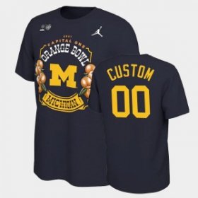 Men #00 Custom Navy Michigan Wolverines Wolverines 2021 Orange Bowl Locker Room College T-Shirt 54990-316