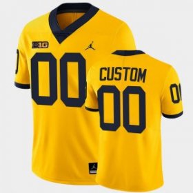 Men #00 Custom Yellow Michigan Wolverines Game Stitched NCAA Football Jersey 89188-578