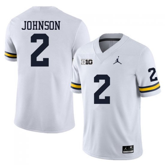 Men #2 Will Johnson White Michigan Wolverines Official College Football Jersey 40190-782