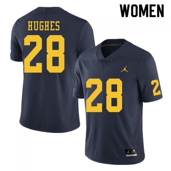 Women #28 Danny Hughes Navy Michigan Wolverines Alumni College Football Jersey 45921-704