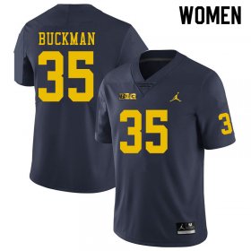 Women #35 Navy Luke Buckman Stitched Michigan Wolverines Football Jersey 82KC3616