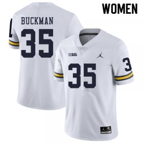 Women #35 White Luke Buckman Embroidered Michigan Wolverines Football Jersey W33Rj873