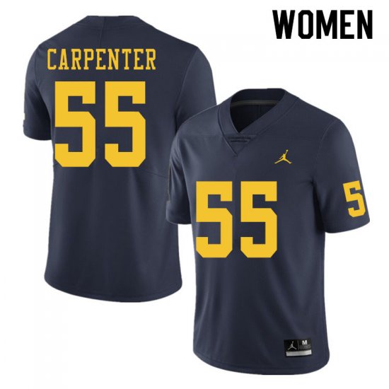 Women #58 Zach Carpenter Navy Michigan Wolverines Official NCAA Football Jersey 57459-561