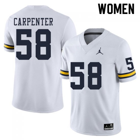 Women #58 Zach Carpenter White Michigan Wolverines Stitched High School Football Jersey 20246-569