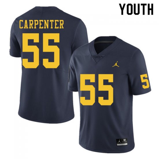 Youth #58 Zach Carpenter Navy Michigan Wolverines Alumni NCAA Football Jersey 76643-525